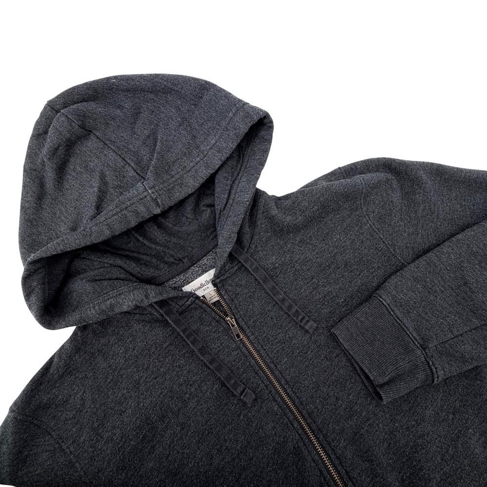 Goodfellow & Co Full Zip Hoodie Mens Large Gray Good Heathered Fleece Sweatshirt